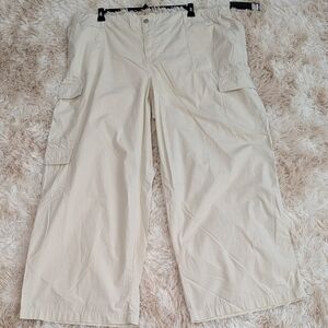 NWT,DKNY Jeans, Light Khaki, Cargo, Wide Leg Pants - Ladies Size 3XL